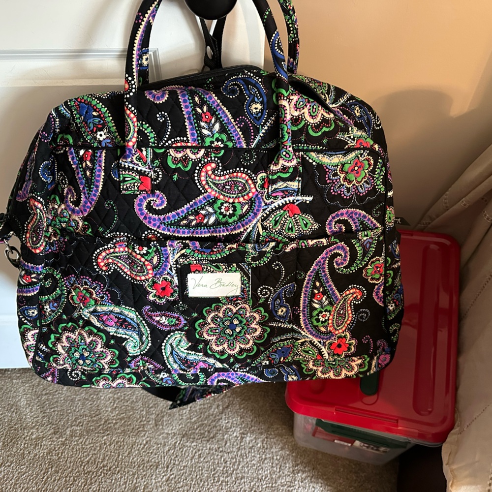 Vera Bradley Black Bag with Multicolor Paisley